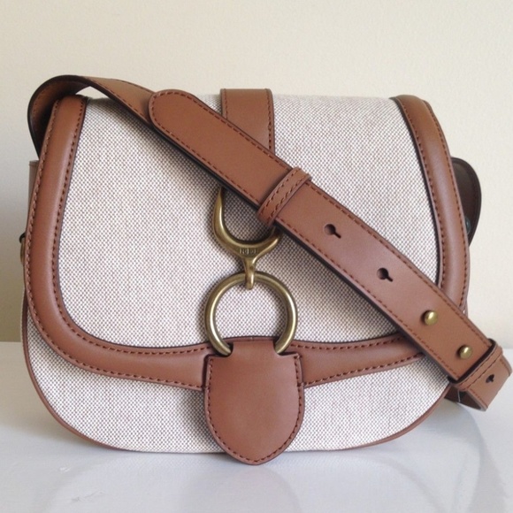 Ralph Lauren Handbags - Ralph Lauren Barrington Saddle Crossbody Bag tan
